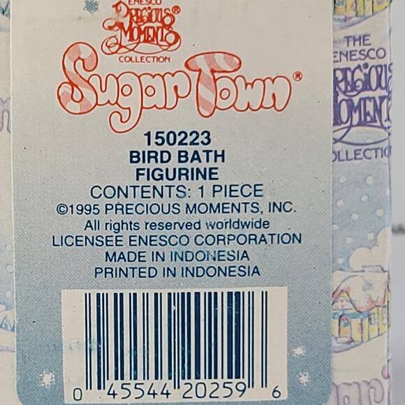 Precious Moments Sugar Town Bird Bath Figurine Enesco 150223 1995 - Picture 12 of 16